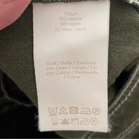 Boden Green Linen Blend Wide Leg Cropped Pants Size 10 - Picture 7 of 8